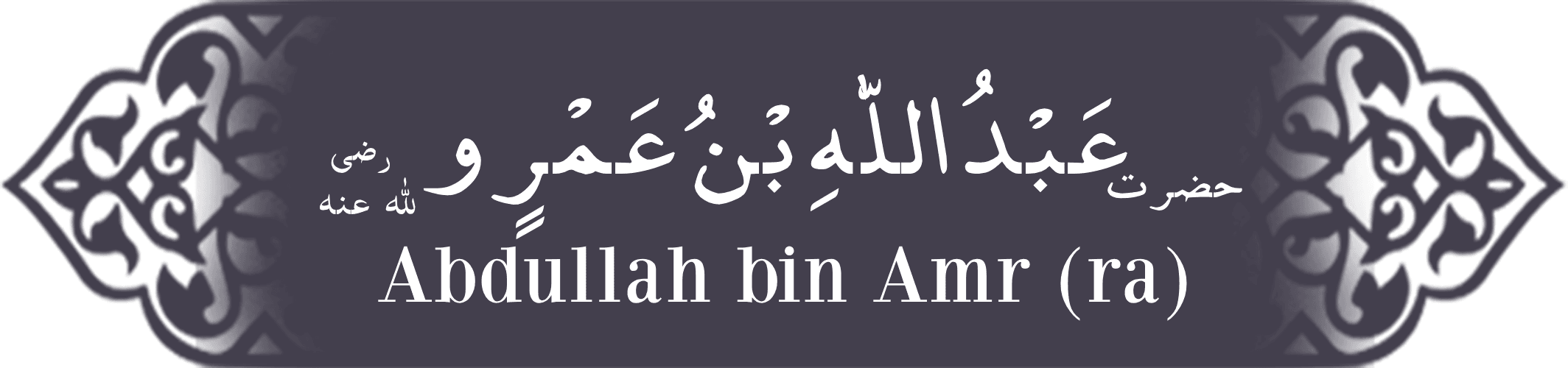 Hazrat Abdullah (ra) bin Amr Hazrat Abdullah (ra) bin Amr - Companion of the Prophet